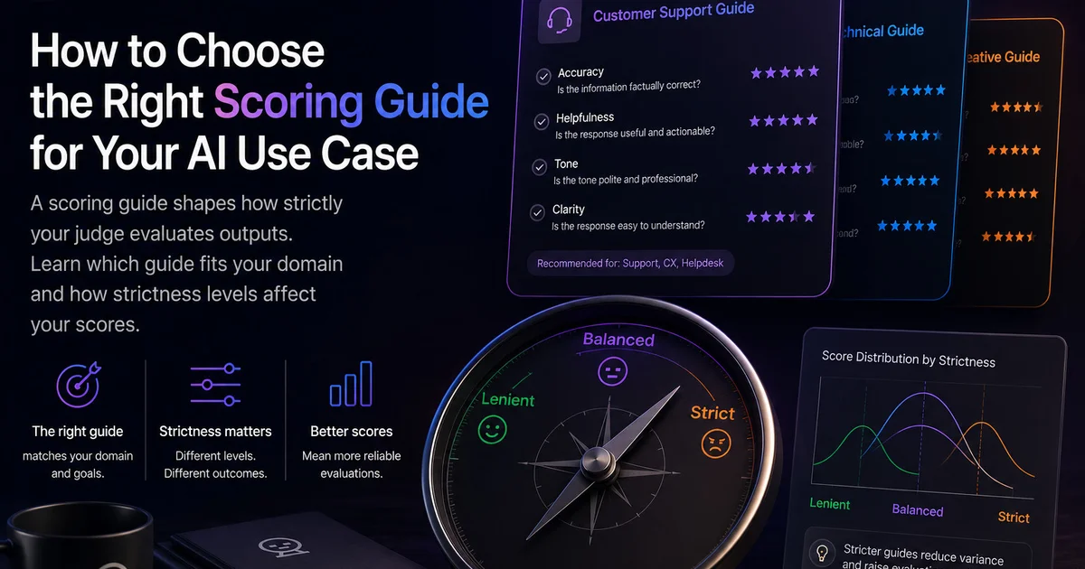 Scoring guide selection in LLM Eval Suite